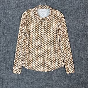 San Soleil Womens Printed Performance Shirt Size Medium UPF 50 1/4 Zip Golf